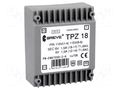 Transformer: mains; 18VA; 115VAC,230VAC; 6V; 6V; 1.5A; PCB; IP00 BREVE TUFVASSONS TPZ18/2X6V