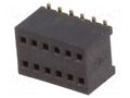 Connector: pin strips; socket; female; PIN: 12; straight; SMT; 2x6 CONNFLY DS1065-10-2X6S8BS