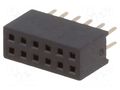 Connector: pin strips; socket; female; PIN: 12; THT; straight; 1A CONNFLY DS1065-03-2X6S8BV