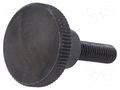 Knob; Ø: 24mm; Ext.thread: M6; 20mm; H: 15mm; steel; knurled ELESA+GANTER DIN464-M6-20