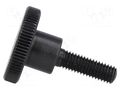 Knob; Ø: 20mm; Ext.thread: M5; 16mm; H: 11.5mm; steel; knurled ELESA+GANTER DIN464-M5-16
