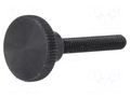 Knob; Ø: 16mm; Ext.thread: M4; 25mm; H: 9.5mm; steel; knurled ELESA+GANTER DIN464-M4-25
