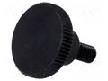 Knob; Ø: 16mm; Ext.thread: M4; 8mm; H: 9.5mm; steel; knurled ELESA+GANTER DIN464-M4-8