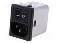 Connector: AC supply; socket; male; Inom: 6A; Ir: 0.8mA; 250VAC YUNPEN ELECTRONIC FYR06A3