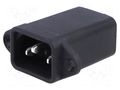 Connector: AC supply; socket; male; 1A; 250VAC; C14 (E); IEC 60320 FILTERCON FW414-1