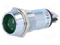 Indicator: LED; recessed; green; 24VDC; Ø14.2mm; IP40; brass SCI ILL16-24G