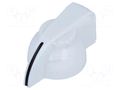 Knob; with pointer; Øshaft: 6mm; Ø19.5x14mm; white; Shaft: knurled SR PASSIVES GW6M-20X14-B