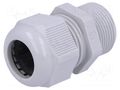 Cable gland; with long thread; M25; 1.5; IP68; polyamide; grey FIBOX GPA-M25-L