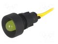 Indicator: LED; recessed; yellow; 230VAC; Ø13mm; IP20; cables; 300mm ELPROD LKS220-Y