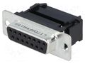 Connector: D-Sub; PIN: 15; plug; female; for ribbon cable; IDC; 5A AMPHENOL COMMUNICATIONS SOLUTIONS L17DAFRA15S
