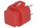 Switch: keypad; Pos: 2; SPST-NO; 0.01A/35VDC; red; none; THT; 1.3N HIGHLY ELECTRIC KS01-AV-RED
