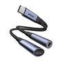 2-in-1 Audio adapter Joyroom SY-C02 Type-C to 3.5mm + Type-C (black), Joyroom SY-C02