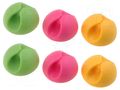 Holder; pink,green,yellow; Mounting: self-adhesive; 6pcs. LOGILINK PC-KAB0010