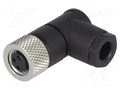 Connector: M8; female; PIN: 3; angled 90°; for cable; plug LUMBERG AUTOMATION RKMCW3