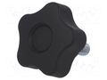 Knob; Ø: 40mm; Ext.thread: M8; 16mm; H: 27mm; technopolymer PP ELESA+GANTER VCT.40P-M8X16