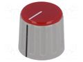 Knob; with pointer; ABS; Øshaft: 6mm; Ø21.3x18.8mm; grey; red SCI RN-110E-R6.1