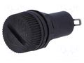 Fuse holder; 5x20mm; 10A; on panel; black; 250VAC; UL94V-0; 5mΩ Stelvio Kontek ZHL30A