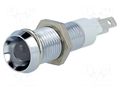 Indicator: LED; recessed; red/green; 24÷28VDC; Ø8.2mm; IP40; metal SIGNAL-CONSTRUCT SMBE08214