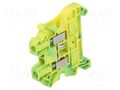 Splice terminal: rail; Urated: 800V; screw terminal; yellow-green PHOENIX CONTACT UT4-PE