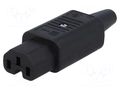 Connector: AC supply; plug; female; 10A; 250VAC; C15,hot condition SCHURTER 4781.0100