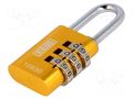 Padlock; shackle,combination code; aluminium; A: 32mm; B: 27mm KASP KA-K10530YELD