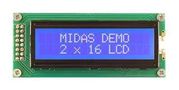 LCD DISPLAY, COB, 16 X 2, BLUE STN, 3.3V MC21605B6W-BNMLW3.3-V2