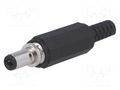 Connector: DC supply; plug; female; 500mA; 12V; straight; for cable SCHURTER 4840.1201