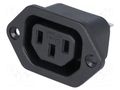 Connector: AC supply; socket; female; 10A; 250VAC; C13 (F) CANAL ELECTRONIC 2108CQ