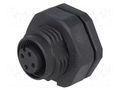 Connector: M12; socket; PIN: 4; female; 250V; IP68; soldering; 4A AMPHENOL LTW 12P-04PFFS-SF8001