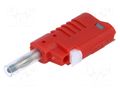 Connector: 4mm banana; plug; 36A; 30VAC; 60VDC; red DONAU ELEKTRONIK D-1080