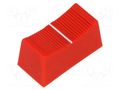 Knob; slider; red; 23x11x11mm; Width shaft 4mm; plastic CLIFF CS1/4A-RED