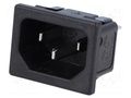Connector: AC supply; socket; male; 10A; C14 (E); IEC 60320 K+B CS-029