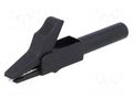Crocodile clip; 15A; black; Grip capac: max.12mm; Socket size: 4mm AXIOMET AX-CR-4PM-B