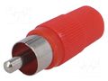 Connector: RCA; plug; male; straight; soldering; red; for cable NINIGI CC-002