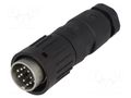 Connector: DIN; plug; male; C091B; PIN: 12; straight; for cable; 150V AMPHENOL C091-3624-502