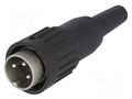 Connector: DIN; plug; male; C091B; PIN: 3; straight; for cable; 300V AMPHENOL C091-3274-501