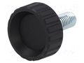 Knob; Ø: 32mm; Ext.thread: M10; 20mm; H: 22mm; polyamide; knurled ELESA+GANTER BT.32P-M10X20
