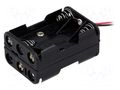 Holder; AAA,R3; Batt.no: 6; cables; 150mm; black COMF BH-463A