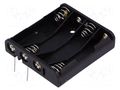 Holder; AAA,R3; Batt.no: 4; for PCB; black COMF BH-441P