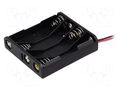 Holder; AAA,R3; Batt.no: 4; cables; 150mm; black COMF BH-441A