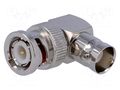 Coupler; socket; BNC socket,BNC plug; angled 90°; 50Ω; POM AMPHENOL RF B5072A1ND3G50