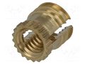 Threaded insert; brass; without coating; M3; BN 1046; L: 4.72mm BOSSARD B3/BN1046