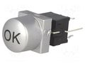 Switch: keypad; arrow; Pos: 2; DPDT; 0.1A/30VDC; silver; LED; green HIGHLY ELECTRIC PB61302BL-3-103