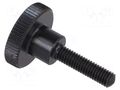 Knob; Ø: 12mm; Ext.thread: M3; 12mm; H: 7.5mm; steel; knurled ELESA+GANTER DIN464-M3-12