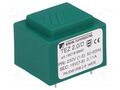 Transformer: encapsulated; 2VA; 230VAC; 18V; 111.1mA; PCB; IP00 BREVE TUFVASSONS TEZ2/D/18V