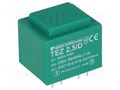 Transformer: encapsulated; 2.5VA; 230VAC; 6V; 416.6mA; PCB; IP00 BREVE TUFVASSONS TEZ2.5/D/6V