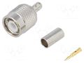 Connector: TNC; plug; male; straight; 50Ω; crimped; for cable; POM AMPHENOL RF T1121A1ND3G150