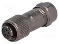Connector: circular; plug; female; PIN: 5; IP67; ST12; 5÷8mm; 5A; 180V WEIPU ST1210/S5
