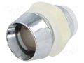 LED holder; 8mm; chromium; ABS; concave; L2: 11.5mm HEBEI RTP-80HB-CHROM