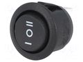 ROCKER; SP3T; Pos: 3; (ON)-OFF-(ON); 10A/250VAC; black; none; 50mΩ SCI R13112I02BB7